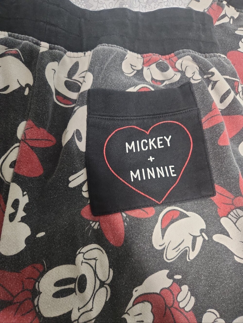 Sz M Disney Minnie Mickey Mouse Disneyland Merch Red White Black Lounge Pants Pj